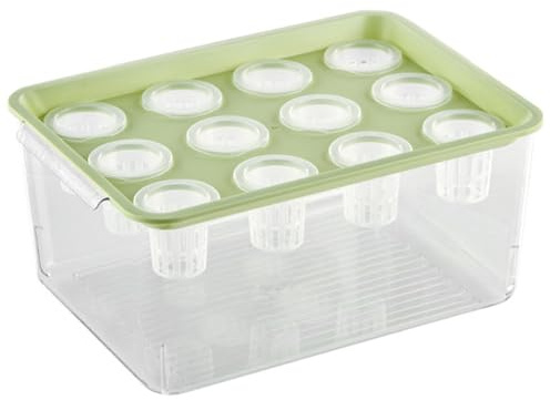 Système de Culture aquaponique hydroponique avec bac de Culture Transparent à 12 Trous et Couvercle Vert idéal pour la Maison Le Balcon ou Un Bureau.