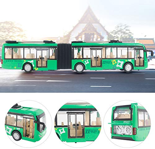 ZAICOLER Pedagogisk Elektronisk Leksaksbuss för Barn |Barnvänlig Trafikmodell |Cool Light Feature |Lämplig för Pojkar 6+ |Presentuppsättning (Grön)
