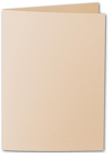 ARTOZ 25x DIN A5 Faltkarten - Baileys (Creme) gerippt 148 x 210 mm Klappkarten hochdoppelt - Blanko Doppelkarte mit 220 g/m² edle Egoutteur-Rippung