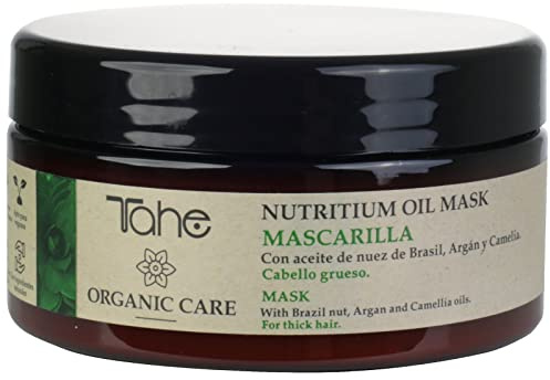 Tahe Organic Care Nutritium Huile Masque Capillaire pour Cheveux Épais À l’huile de noix du Brésil, huile d’argan et huile de Camellia (300 ml)