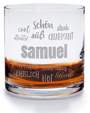 printplanet - Whiskyglas mit Namen Samuel graviert. - Leonardo® Whiskeyglas mit Gravur - Design Positive Eigenschaften