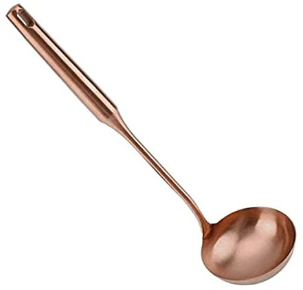 TOPINCN Soup Ladle, Stainless Steel Ladle Spoon Big Soup Ladle Kitchen Spatula Turner Cooking Tool Comfortable Grip (Rose Gold, Soup Ladle)