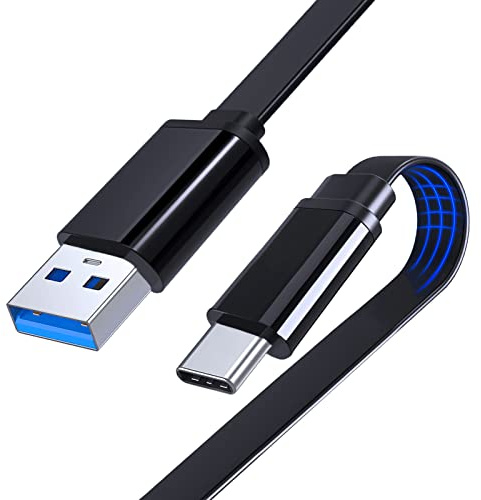 1M USB-C till USB-A 3.0-kabel, USB C platt snabbladdning 3A för Samsung Galaxy S22, S21, S20 FE Note 20, A20e, A21s, A30s, A31, A32, A33, A41, A51, A52, A53, A72 |Xiaomi Redmi Note 11 10 9T 9S 9S 9Pro