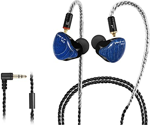 DCMEKA hörlurar för öronskärmar, HiFi-stereo IEM-hörlurar, dynamiska dubbla drivrutiner trådbundna öronsnäckor med avtagbar kabel, brusreducerande headset för sångare, musiker, trummisar, ljudfil