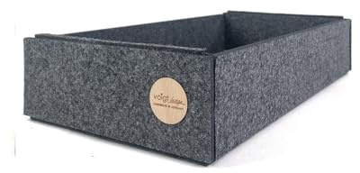 voigtdesign® Ordnungsbox CLEAN - FILZ Aufbewahrungsbox Schubladenbox Regalbox Schrankbox Korb 8 Größen (G3H - 29x15x6cm, anthrazit meliert)