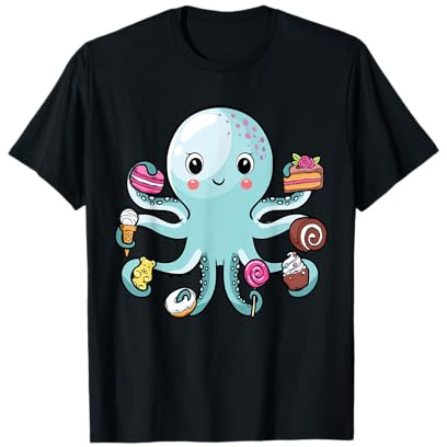 Tintenfisch I Oktopus Kuchen I Tentakel Meerestiere Kinder T-Shirt