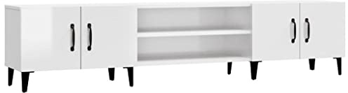 vidaXL TV-Schrank Hochglanz-Weiß 180x31,5x40 cm Holzwerkstoff