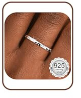 MILACOLATO Anello Argento 925 per Donne Placcato Oro Bianco 18K Geometrico