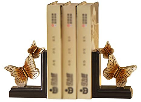 Buchstütze, kreative antike Buchstütze, Bücherregal, Robustes Harz, rutschfeste Buchstützen, Büro, Wohnzimmer, Esszimmer, Schmetterlingsdekoration, Ornamente, dekorative Bücher Good