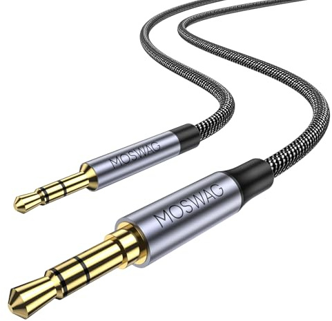MOSWAG Klinke 3,5 mm auf 2,5 mm männlich Stereo Kopfhörer Audiokabel 5M | Kompatibel mit Bose 700 QuietComfort QC45 QC35II QC35 Noise Cancelling Kopfhörer, JBL E45BT E55BT E65BTNC Bluetooth Kopfhörer