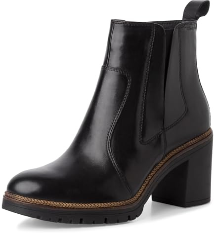 Tamaris Chelsea 1-25380-43 pour femme, Cuir noir noir, 41 EU