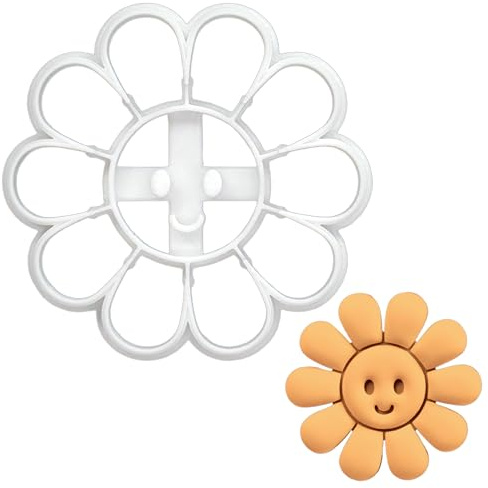 BAKERLOGY Glückliche Gänseblümchen Ausstechform - Detailliertes Keksausstecher-Design zum Backen und Basteln, ideal für Fondant, Teig, Ton