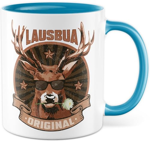 Tasse Bayrisch Geschenk - Lausbua - Original, Kaffeetasse Dialekt Bayern Spruch Humor boarisch, Geschenkidee Geschenke für Männer bayerisch Haferl Bayer Jungs Kaffee-Becher