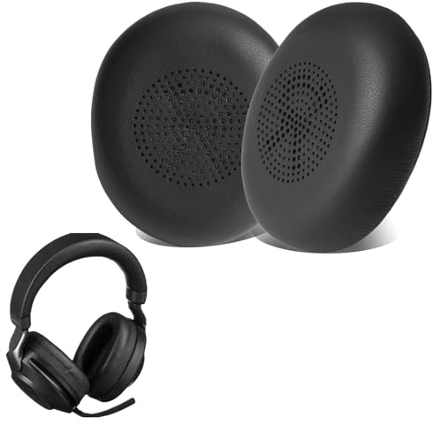 Replacement Earpads Compatible with Jabra Evolve2 65 MS/UC Elite 45h | Wireless Headphones Protein Leather Ear Cushions Noise Isolation Foam Headphones Ear Covers