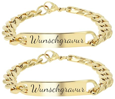 AKANX Partnerarmbänder mit Gravur, Armband Damen Herren, Set selber machen, personalisierte Geschenke, Freundschaftsarmbänder,Jahrestag Geschenk,Partner Geschenke