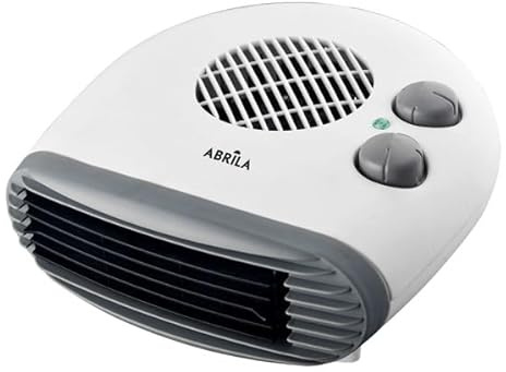 Termoventilador 2000W Blanco Horizontal, 2 potencias, 3 funciones, termostato regulable, 12x24x24 cm - Ideal para calentar y ventilar espacios.