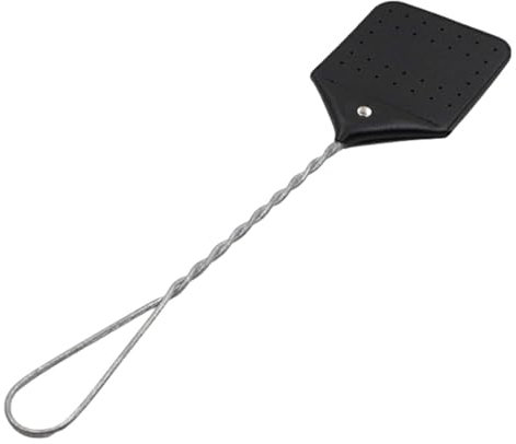 Fliegenklatsche Heavy Duty | Leder-Fliegenklatsche-Handbuch | Hängende Fliegenklatsche mit langlebigem langen Drahtgriff für den Innen- und Außenbereich, 17 Zoll
