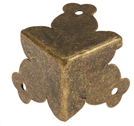 AIXILAN Metall-Eckenschutz, 12 Stück, Antik-Bronze-Holz, Möbelbeschläge, 27/30 mm
