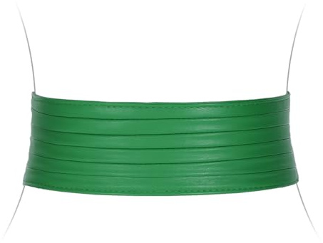 VONMELLI Breiter Gürtel Damen, Elastischer Taillengürtel Damen für Kleider Vintage Mode Dehnbarer Korsettgürtel Cinch Gürtel Passend für Taillenumfang 66-107cm Grün 34-38