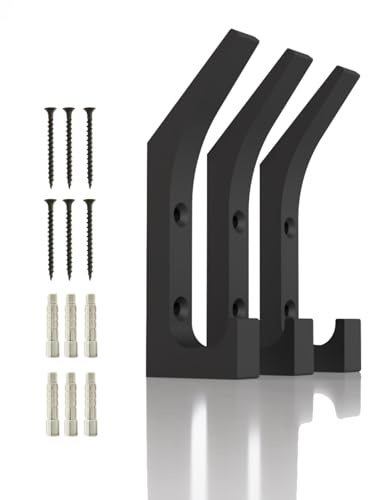 Miraram 3D Objects Doppelhaken für Akustikpaneele – Wandmontage mit Schrauben – Maximale Stabilität – 3er Set inkl. Schrauben & Dübel – 13mm & 15mm – Garderobenhaken Lamellenwand (13 mm, Doppelhaken)