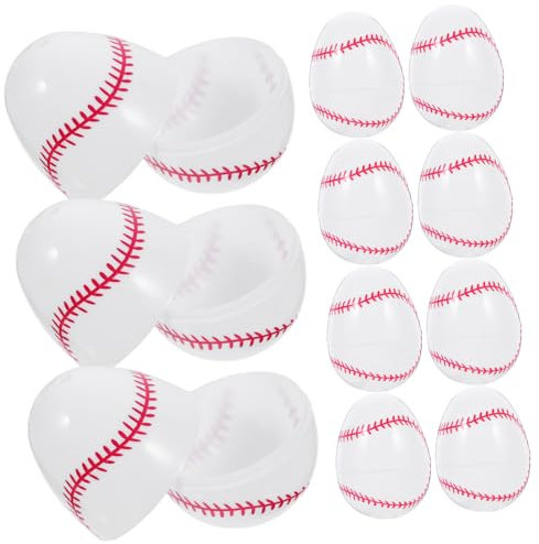 Alasum 12pcs Baseball Themed Easter Eggs Openable Fillable Plastic Easter Eggs Toys for Party Supply Shaped Ornament