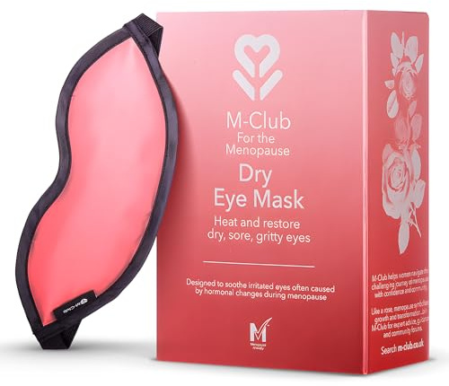 M-Club Heated Eye Mask for Dry Eyes and Menopause, Warm Compress, for Women | Reusable Microwavable Moist Heat Bag for Blepharitis and MGD, Soothes Tired Sore Lids, Washable Cover, Contact Lens Friendly
