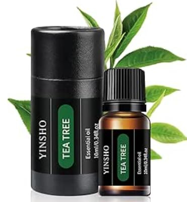 2 Stück Teebaumöl Bio Natural Organic Tea Tree Essential Oil Ätherisches Öl von Natürlicher Teebaum für Aromatherapie Diffuser/Haut/Kopfhaut/Haare mit Massagebrett