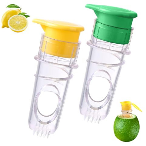 LUMOOM Exprimidor Manual de Cítricos para Limones y Naranjas, 2 Unidades con Vertedor