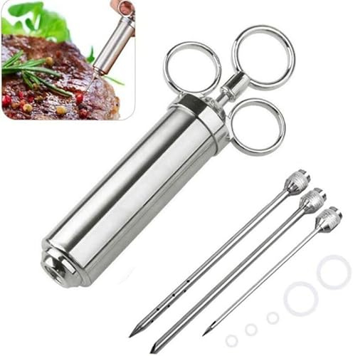 Kit siringa iniettore per condimenti di carne, per marinata, tacchino, aromi, barbecue, (A1)