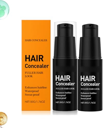 Hair Concealer Cream, radicamento del colore per capelli grigi, riempitivo impermeabile e resistente al sudore, per diradare capelli, barba e cuoio capelluto, aspetto più pieno (2 pezzi)