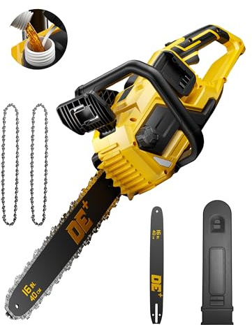 DeForce 16 40V Cordless Electric Chainsaw, for DeWalt 20V Max Batteries, Brushless Battery Powered Chain Saw, with Auto Oiler, Handheld Chainsaw for Wood Cutting Tree Pruning(Bare Tool Only)