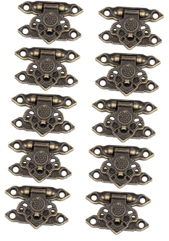 EXCEART 10 ensembles Lot de Boucles Vintage Alliage Zinc pour Boîte à Bijoux Fermeture Rétro et Facile à Installer Verrou de Coffret Décoratif Bronze Ancien