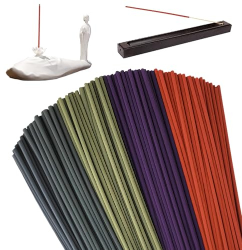 Premium Räucherstäbchen 100% Natürlich ohne Chemie, 200 Incense Sticks (4x50) mit Lavendel, Drachenblut, Ozean und Salbei für Meditation, Raumreinigung, Entspannung