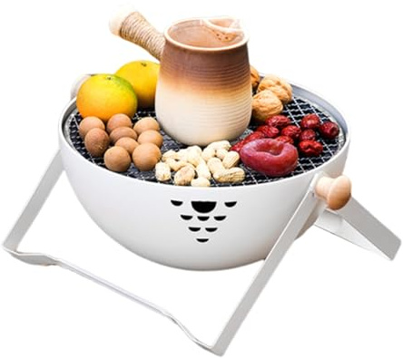Holzkohle-Grill, faltbar und tragbar – für Garten, Tisch, Camping, Reisen, Picknick, Grillen, Tee, Kochen im Feuer | für Outdoor, Garten, Tisch, Reisen, Picknick, gekochtes Fleisch,