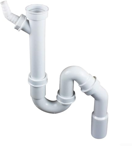 Connecteur de vidange en plastique de 40 mm avec joint flexible et structure coudée en U pour un drainage stable dans les installations résidentielles