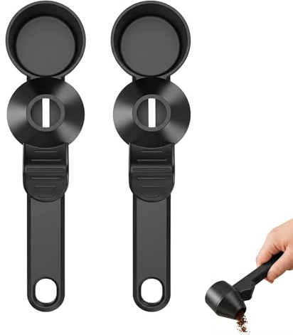 2 PCS Scoop Funnel, Scoop with Funnel for Refillable Coffee Pods, Protein Powder and Ground Coffee, Measuring with Design, Tablespoon Measure for Kitchen and Gym Use