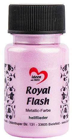 ideen mit herz Colore acrilico metallico Royal Flash con riflessi metallici e particelle glitterati fini | Vernice brillante metallizzata per gagliette | 50 ml (lilla chiaro)