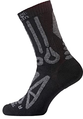 Jack Wolfskin Unisex Vandring Merino Klassisk Cut Schnelltrocknende Wandersocken, Schwarz, 44 EU