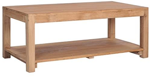 vidaXL Teakholz Massivholz Couchtisch Kaffeetisch Beistelltisch Sofatisch Ablagetisch Holztisch Wohnzimmertisch Wohnzimmer Tisch 100x50x40 cm