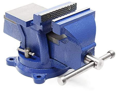 Wiltec Schraubstock Heavy Duty 100 mm Klemmbacke, Spannwerkzeug mit Amboss für schwere Beanspruchung für Werkbank