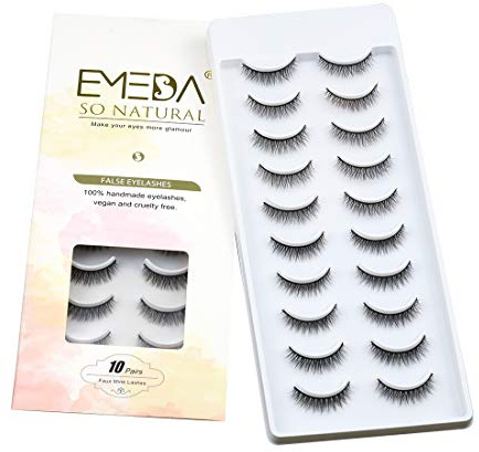 EMEDA 10 Styles Falsche Wimpern Natürlich Künstliche Wimpern Set 10 Pairs Kurze Und Weiche Fake Wimpern Natürlicher Look (SP27)