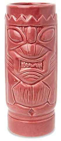 bar@drinkstuff Ceramic Pink Tiki Mug 10.5oz / 300ml - Ceramic Hawaiian Cocktail Mug, Tiki Cocktails, Tiki Cups