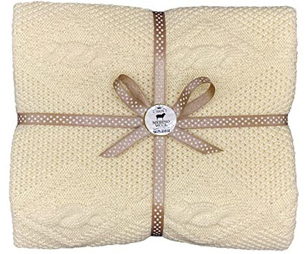 Aidalux Copertina in 100% lana vergine Merino morbida e naturalmente calda ideale come coperta passeggino culla o lettino perfetta per regalo Baby Shower…