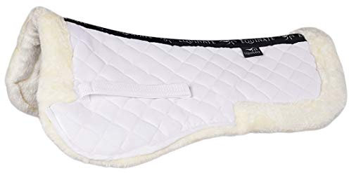 Equinate gepolstertes Sattelpad Sidney mit synthetischem Lammfell Pferd Pony M Weiß