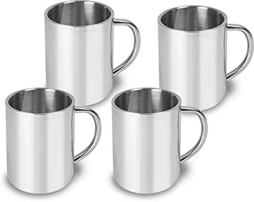1-4 Edelstahl Outdoor Tassen | Kaffee Tasse 250 ml | doppelwandig isoliert Farbe 4.Stück