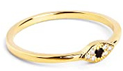 SINGULARU - Anillo Ojo de Horus - Anillo de Plata de Ley 925 con Acabado Baño de Oro de 18 Kt. - Joyas para Mujer - Hecho en España - Varios Acabados y Tallas