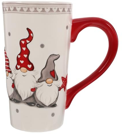 BESTonZON Weihnachtsbecher Keramik Weihnachten Handbemalt Wichtel Kaffeetasse Kaffeebecher Weihnachtstasse Teetasse Milchtasse für Weihnachten Urlaub Freunde Familie Liebhaber Geschenkidee