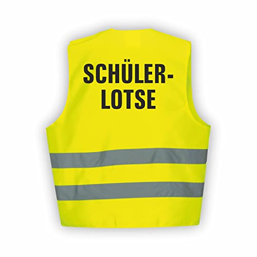 Fassbender-Druck WARNWESTEN - Sicherheitsweste GELB Warnweste nach EN ISO 20471 zertifiziert - Warn Weste SCHÜLERLOTSE - Unisex mit hochwertigem Reflektorstreifen (GELB I XL/XXL I 3er Set)