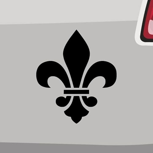 Heraldische Lilie Aufkleber - 6 Größen, 21 Farben - Fleur de Lis Wappen Frankreich - Made in Germany - Stickerfreaks - ORACAL - Schwarz - Vinyl - Outdoor - Sticker - Aufkleber