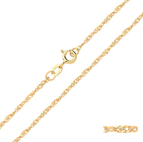 Old English Jewellers 9ct Yellow Gold on Silver Singapore Chain Necklace - 16 18 20 22 24 inch (16)